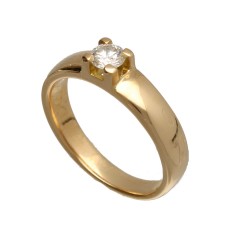 18Krt. gouden Solitaire ring 0.25Ct. 