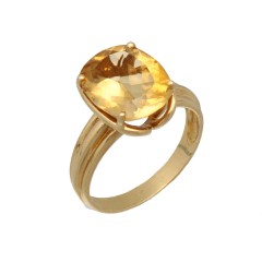 14Krt. gouden vintage ring met Citrien