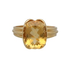 14Krt. gouden vintage ring met Citrien