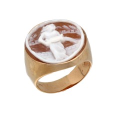 18Krt. rosegouden Camee ring