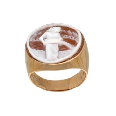 18Krt. rosegouden Camee ring