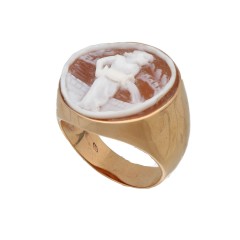 18Krt. rosegouden Camee ring