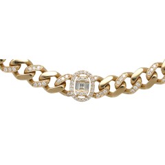 14Krt. gouden schakel armband met diamanten