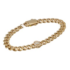 14Krt. gouden schakel armband met diamanten