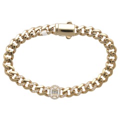 14Krt. gouden schakel armband met diamanten