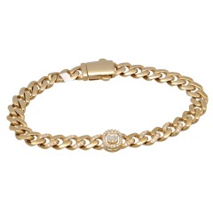 14Krt. gouden schakel armband met diamanten