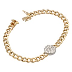 14Krt gouden Gourmet armband met Briljant 0.52Ct.