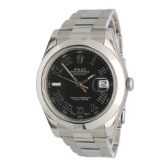 Rolex Datejust II Ref.116300 Black Roman Index 