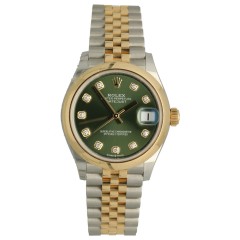 Rolex Datejust 31 Green/Diamond Dial Jubilee