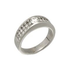 18 Krt Witgouden fantasie ring met Briljant 0.70 Ct