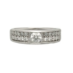 18 Krt Witgouden fantasie ring met Briljant 0.70 Ct