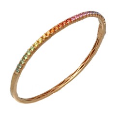 18 krt Rainbow armband bezet met Saffieren