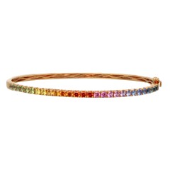 18 krt Rainbow armband bezet met Saffieren