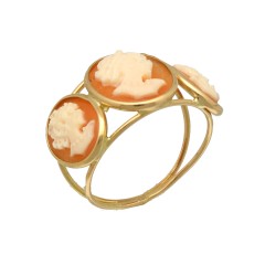 18 krt gouden ring met Camee.