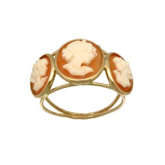 18 krt gouden ring met Camee.