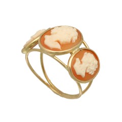 18 krt gouden ring met Camee.