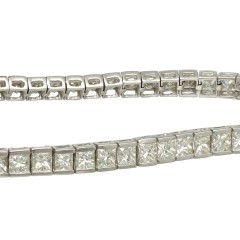 Witgouden Tennisarmband met Princess Diamant ca. 9 Ct.