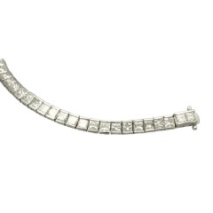 Witgouden Tennisarmband met Princess Diamant ca. 9 Ct.