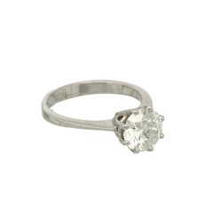 Witgouden Solitair ring met Briljant 2.01 Ct