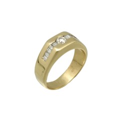 Geelgouden Fantasie Diamant Ring ca. 0.45 ct