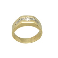 Geelgouden Fantasie Diamant Ring ca. 0.45 ct