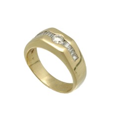 Geelgouden Fantasie Diamant Ring ca. 0.45 ct