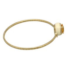 18Krt.Geelgouden Bangle met Citrien, Briljant & Emaille