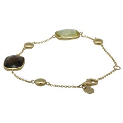 14 krt gouden armband met Topaas- Citrien