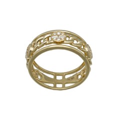 14Krt. gouden gourmet ring Briljant & Baguette 