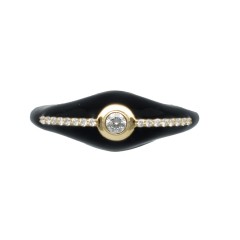 14Krt gouden ring Onyx & Briljant 