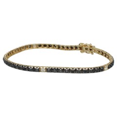 14 Krt. Gouden Tennisarmband met Zwarte Diamant. 2.22Ct.