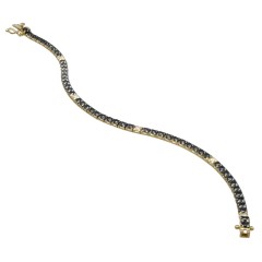 14 Krt. Gouden Tennisarmband met Zwarte Diamant. 2.22Ct.