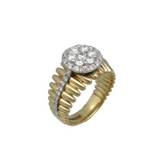 14 Krt gouden Fantasie Briljant ring 1.28 Ct