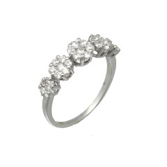 14 Krt Witgouden Entourage ring met Briljant 0.65 Ct.