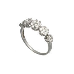 14 Krt Witgouden Entourage ring met Briljant 0.65 Ct.