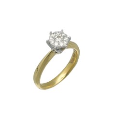 18 krt gouden invisible Solitair Ring Diamant