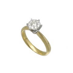 18 krt gouden invisible Solitair Ring Diamant