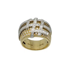 18 Krt. bi-color ring met briljanten. Italian brand  Damiani