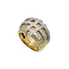 18 Krt. bi-color ring met briljanten. Italian brand  Damiani