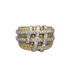 18 Krt. bi-color ring met briljanten. Italian brand  Damiani