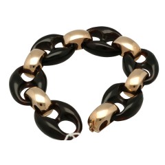 Rosé Gouden Armband met Koffieboon schakels