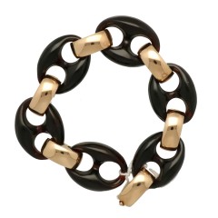 Rosé Gouden Armband met Koffieboon schakels