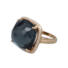 Rosé Gouden ring met Hemathiet en Diamant