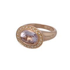 14 krt Rosé gouden ring met Amethist en Diamant