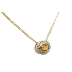 Geelgouden Collier met Diamant en Citrien