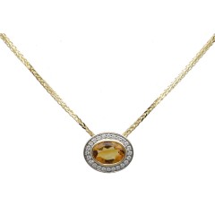 Geelgouden Collier met Diamant en Citrien