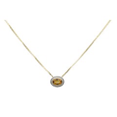 Geelgouden Collier met Diamant en Citrien