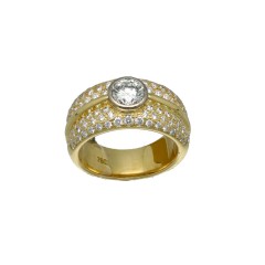 18 Krt Fantasie Briljant ring met Briljant.Totaal circa 2.25 Ct