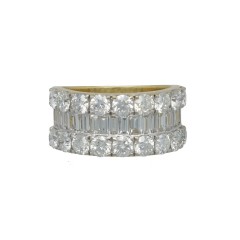 18 Krt. Geelgouden ring met Briljant/Baguette ca.3.00ct