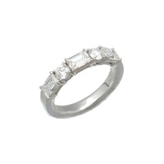 Witgouden Alliance ring met Baguette en Briljant. ca. 1.75 Ct